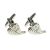 Crystal  Leaf Plant Cufflinks