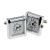 Square White Faced Roman Numerals Clock / Watch Face Cufflinks