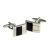 Black Insert Curved Classic Cufflinks