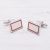 Plain Rectangle with Red Outline Cufflinks