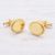 Oval With Patterned Edge in Gold Cufflinks (Engravable)