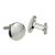 Round Dome Shaped 20mm Rhodium Plated Cufflinks (engravable)
