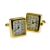 Square Faced Golden Clock Face Cufflinks