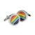 Round Rainbow Gay  Same Sex Cufflinks