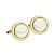 Gold Ichthus Religious Fish on White Background in Gold Cufflinks