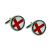 Contemporary Offset George Cross Round Insert Cufflinks