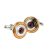 Round Orange,Silver & Red Classic Cufflinks
