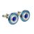 Round Blue & Silver Classic Cufflinks