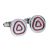 Round Silver- Red Triangle Classic Cufflinks