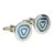 Round Silver- Blue Triangle Classic Cufflinks