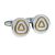 Round Silver- Yellow Triangle Classic Cufflinks