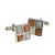 Orange and silver square Classic cufflinks