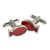 Silver & Red Fish Fishermans Cufflinks