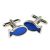 Silver & Blue Fish Fishermans Cufflinks