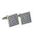 Blue Grey Squares Pattern Classic Cufflinks