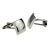 Dome Shaped Rounded Square Rhodium Plated Cufflinks (engravable)