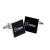 Value Saver Black Square Wedding Text Cufflinks