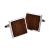 Upcycled Teak Insert Square Cufflinks