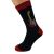 Red Guitar Navy Blue With Red Toe/Heel Woven Design Mens Socks UK 5-12