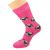 Pug Dog Design Pink Woven Ladies Socks UK 3.5-7.5