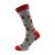 Novelty Postman Woven Design, Grey and Red, Unisex Adult Socks UK 5-12