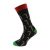 Novelty Christmas Candy Cane Woven Design, Navy Blue, Green & Red Unisex Adult Socks UK 5-12