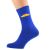 Bright Blue Mens Socks With Yellow Moustache
