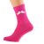 Hot Pink Socks With White Moustache