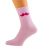 Pink Socks With Hot Pink Moustache