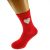 Pixelated Heart Ladies Valentine Red Socks
