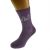 Chinese Character Mother Ladies Purple Socks