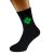 Lucky 4 Leaf Clover Heart Centre Mens Black Socks