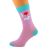 Pale Pink & Turquoise Unisex Socks I Love Dachshund sausage dog design