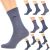 Ash Grey Wedding Socks with Black Moustache Design