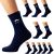 Navy Blue Wedding Socks with Moustache Design