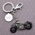 Personalised Black and Silver Motorbike Keyring 