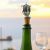 English Made Pewter and Cork Viking Ship Wine Bottle Stopper in Gift Pouch