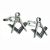 English Made Pewter Masonic Regalia Cufflinks