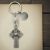 Personalised English Made Pewter Celtic Cross Keyring in Gift Pouch