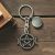 Personalised English Made Pewter Pentagram and Moons Keyring
