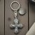 Personalised English Made Pewter Swedish Cross Keyring in Gift Pouch