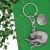 Personalised English Made Pewter Stretching Cat Keyring 