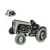 Vintage Farm Tractor English Made Pewter Lapel Pin Badge