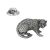 Leopard English Made Pewter Lapel Pin Badge in Box