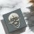 Skull with Metal Jaw English Made Pewter Lapel Pin Badge in Box