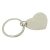Rhodium Plated Silver Heart Shaped gem stone keyring (Engravable)