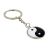 Yin & Yang Design Silver Keyring (engravable)
