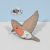 Red Breasted Robin In Flight Metal Enamelled Lapel Pin Badge