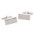 Premium Rectangular Shiny Silver Cufflinks 