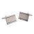 Rectangular Silver Brushed With Shiny Edged Cufflinks 